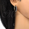 Argolla Huggie 02.210.0095.3.25 Oro Laminado, con Zafiro Azul and Blanca Zirconia Cubica, Pulido, Tono Dorado