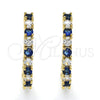Argolla Huggie 02.210.0095.3.25 Oro Laminado, con Zafiro Azul and Blanca Zirconia Cubica, Pulido, Tono Dorado