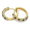 Argolla Huggie 02.210.0095.3.25 Oro Laminado, con Zafiro Azul and Blanca Zirconia Cubica, Pulido, Tono Dorado
