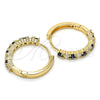 Argolla Huggie 02.210.0095.3.25 Oro Laminado, con Zafiro Azul and Blanca Zirconia Cubica, Pulido, Tono Dorado