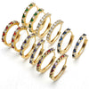 Argolla Huggie 02.210.0095.3.25 Oro Laminado, con Zafiro Azul and Blanca Zirconia Cubica, Pulido, Tono Dorado