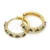 Argolla Huggie 02.210.0095.4.25 Oro Laminado, con Zirconia Cubica Amatista y Blanca, Pulido, Tono Dorado