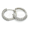 Argolla Huggie 02.210.0095.6.25 Rodio Laminado, con Zirconia Cubica Blanca, Pulido, Rodinado