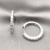 Argolla Huggie 02.210.0095.6.25 Rodio Laminado, con Zirconia Cubica Blanca, Pulido, Rodinado