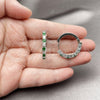 Argolla Huggie 02.210.0095.8.25 Rodio Laminado, con Zirconia Cubica Verde y Blanca, Pulido, Rodinado