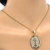 Dije Religioso 05.253.0040 Oro Laminado, Diseño de Divino Niño y Estrella, con Blanca Cristal, Pulido, Tono Dorado