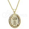 Dije Religioso 05.253.0040 Oro Laminado, Diseño de Divino Niño y Estrella, con Blanca Cristal, Pulido, Tono Dorado