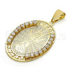 Dije Religioso 05.253.0040 Oro Laminado, Diseño de Divino Niño y Estrella, con Blanca Cristal, Pulido, Tono Dorado