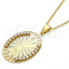 Dije Religioso 05.253.0040 Oro Laminado, Diseño de Divino Niño y Estrella, con Blanca Cristal, Pulido, Tono Dorado