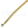 Pulsera Básica 04.213.0119.08 Oro Laminado, Diseño de Cubana Pave, Pulido, Tono Dorado (Calibre 160, Grosor 06.2 MM, 8 Pulgadas de Largo)