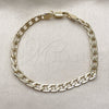 Pulsera Básica 04.213.0119.08 Oro Laminado, Diseño de Cubana Pave, Pulido, Tono Dorado (Calibre 160, Grosor 06.2 MM, 8 Pulgadas de Largo)