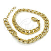 Tobillera Básica 04.213.0119.10 Oro Laminado, Diseño de Cubana Pave, Pulido, Tono Dorado (Grosor 06 MM, 10 Pulgadas de Largo)
