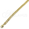 Gargantilla Basica 04.213.0119.24 Oro Laminado, Diseño de Cubana Pave, Pulido, Tono Dorado (Grosor 06 MM, 24 Pulgadas de Largo)