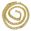 Gargantilla Basica 04.213.0119.24 Oro Laminado, Diseño de Cubana Pave, Pulido, Tono Dorado (Grosor 06 MM, 24 Pulgadas de Largo)