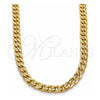 Gargantilla Basica 04.213.0119.24 Oro Laminado, Diseño de Cubana Pave, Pulido, Tono Dorado (Grosor 06 MM, 24 Pulgadas de Largo)