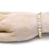 Pulsera Básica 04.63.1357.08 Oro Laminado, Diseño de Mariner, Diamantado, Tono Dorado (05 MM Thickness, 8 Inches Length)