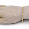 Pulsera Básica 04.63.1360.07 Oro Laminado, Diseño de Miami Cubana, Pulido, Tono Dorado (100 Gauge, Thickness, 7 Inches Length)
