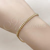 Pulsera Básica 04.63.1360.07 Oro Laminado, Diseño de Miami Cubana, Pulido, Tono Dorado (100 Gauge, Thickness, 7 Inches Length)