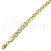 Tobillera Básica 04.63.1362.10 Oro Laminado, Pulido, Tono Dorado (Grosor 07 MM, 10 Pulgadas de Largo)