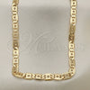 Gargantilla Basica 04.63.1365.24 Oro Laminado, Diseño de Pave Mariner, Mate, Tono Dorado (06 MM Thickness, 24 Inches Length)