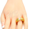 Anillo Multi Piedra 01.309.0001.09 Acero Inoxidable, con Blanca Zirconia Cubica, Pulido, Tono Dorado (Size 9)