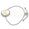 Pulsera Elegante 03.313.0011.1.10 Rodio Laminado, con Micro Pave Blanca, Pulido, Rodinado (Grosor 01 MM, 10 Pulgadas de Largo)