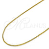 Gargantilla Basica 04.313.0009.28 Oro Laminado, Diseño de Box, Pulido, Tono Dorado (01 MM Thickness, 28 Inches Length)
