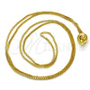Gargantilla Basica 04.313.0009.28 Oro Laminado, Diseño de Box, Pulido, Tono Dorado (01 MM Thickness, 28 Inches Length)