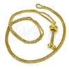 Gargantilla Basica 04.313.0009.28 Oro Laminado, Diseño de Box, Pulido, Tono Dorado (01 MM Thickness, 28 Inches Length)