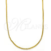 Gargantilla Basica 04.313.0009.28 Oro Laminado, Diseño de Box, Pulido, Tono Dorado (01 MM Thickness, 28 Inches Length)
