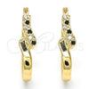 Argolla Pequeña 02.100.0075.2.15 Oro Laminado, con Verde and Blanca Cristal, Pulido, Tono Dorado