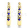 Argolla Pequeña 02.100.0081.15 Oro Laminado, con Zafiro Azul and Blanca Cristal, Pulido, Tono Dorado