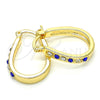 Argolla Pequeña 02.100.0081.15 Oro Laminado, con Zafiro Azul and Blanca Cristal, Pulido, Tono Dorado