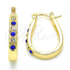 Argolla Pequeña 02.100.0081.15 Oro Laminado, con Zafiro Azul and Blanca Cristal, Pulido, Tono Dorado