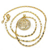 Collares con Dije 04.156.0117.20 Oro Laminado, Diseño de Ãrbol, con Blanca Zirconia Cubica, Pulido, Tono Dorado (02 MM Thickness, 20 Inches Length)