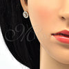 Juego de Arete y Dije de Adulto 10.156.0144 Oro Laminado, Diseño de Corazón, con Blanca Zirconia Cubica and Blanca Micro Pave, Pulido, Tono Dorado