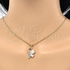 Collares con Dije 04.166.0004.18 Oro Laminado, Diseño de Gota, con Blanca Zirconia Cubica, Pulido, Tono Dorado (02 MM Thickness, 18 Inches Length)