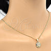 Collares con Dije 04.166.0011.20 Oro Laminado, con Blanca Micro Pave, Pulido, Tono Dorado (02 MM Thickness, 20 Inches Length)