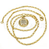 Collares con Dije 04.166.0011.20 Oro Laminado, con Blanca Micro Pave, Pulido, Tono Dorado (02 MM Thickness, 20 Inches Length)