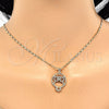 Collares con Dije 04.156.0108.1.20 Oro Laminado, Diseño de Búho, con Zirconia Cubica Granate y Blanca, Pulido, Tono Dorado (Grosor 02 MM, 20 Pulgadas de Largo)