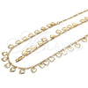 Collar y Pulsera 06.105.0002 Oro Laminado, Diseño de Corazón, Pulido, Tono Dorado