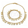 Collar y Pulsera 06.105.0002 Oro Laminado, Diseño de Corazón, Pulido, Tono Dorado