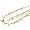 Collar y Pulsera 06.105.0003 Oro Laminado, Diseño de Delfín, Pulido, Tono Dorado