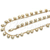 Collar y Pulsera 06.105.0005 Oro Laminado, Diseño de Corazón, Pulido, Tono Dorado
