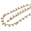 Collar y Pulsera 06.105.0004 Oro Laminado, Diseño de Corazón, Pulido, Tono Dorado