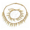 Collar y Pulsera 06.105.0007 Oro Laminado, Diseño de Llave, Pulido, Tono Dorado