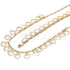 Collar y Pulsera 06.105.0008 Oro Laminado, Diseño de Corazón, Pulido, Tono Dorado