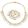 Collar y Pulsera 06.105.0008 Oro Laminado, Diseño de Corazón, Pulido, Tono Dorado