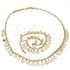 Collar y Pulsera 06.105.0010 Oro Laminado, Diseño de Flor, Pulido, Tono Dorado