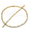 Collar y Pulsera 06.102.0004 Oro Laminado, Diamantado, Tres Tonos